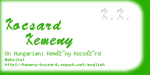 kocsard kemeny business card